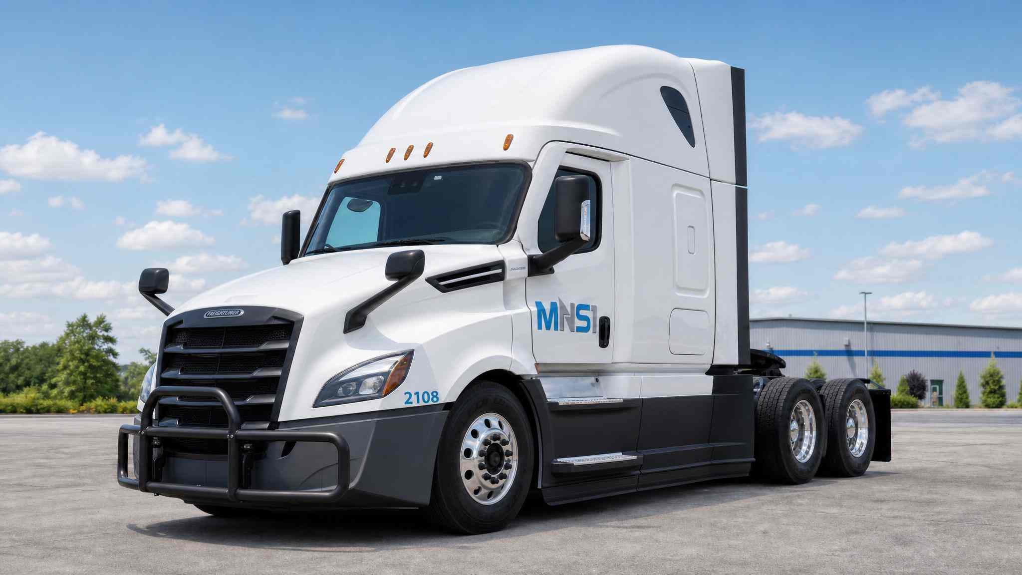 MNS1 Freightliner Cascadia tractor parked in fleet colors